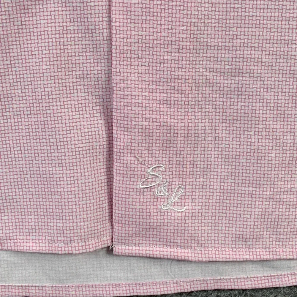 State & Liberty Dress Shirt Men Medium Pink Long Sleeve Athletic Slim Fit Trouse
